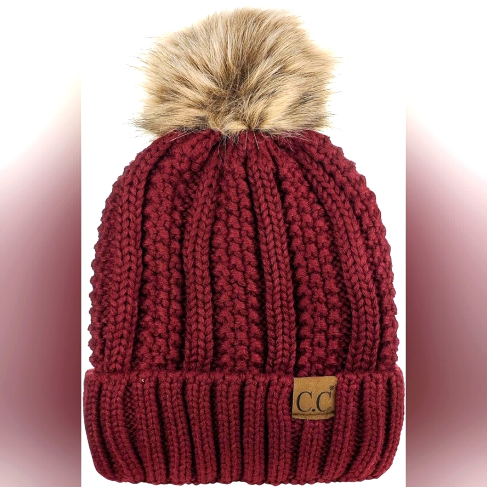 Burgundy adult/unisex C.C Beanie